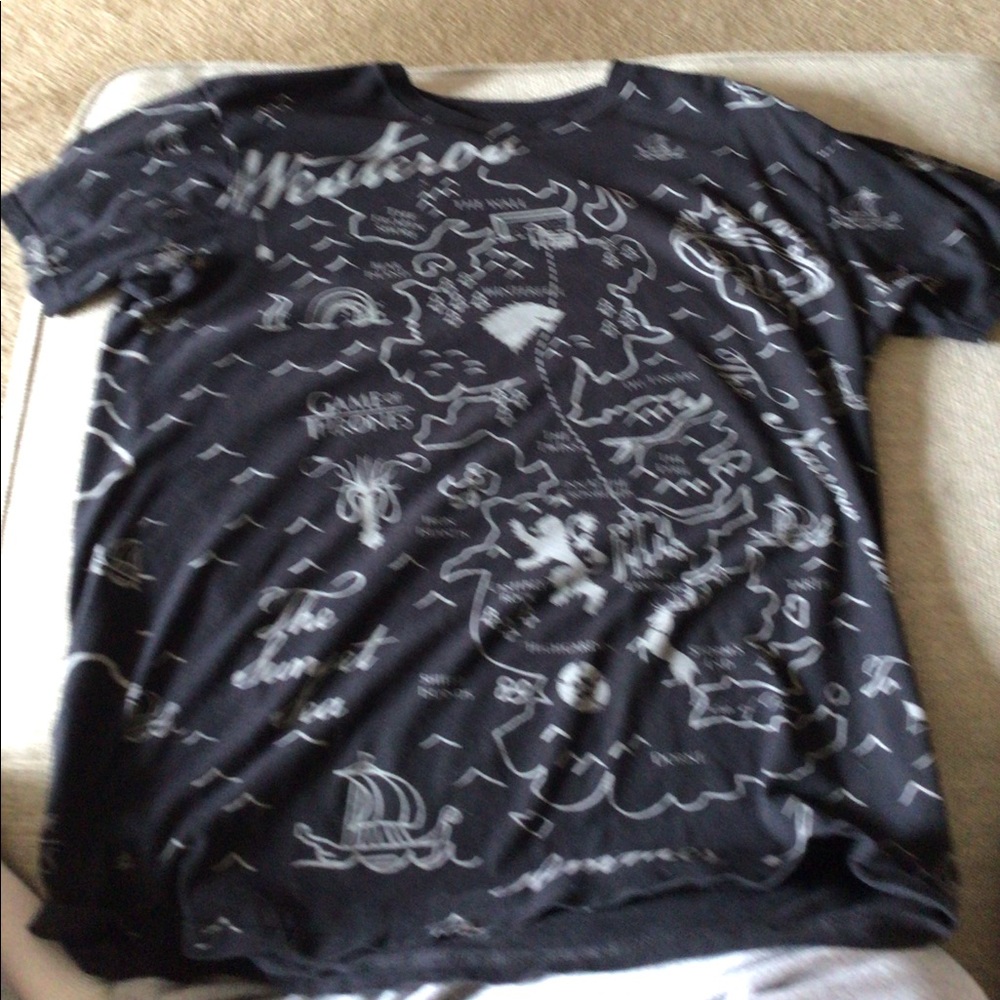 🌈🌈 Game Of Thrones map print T-shirt